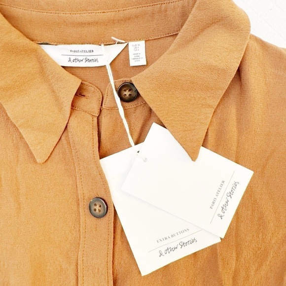 & Other Stories Brown Button Down Dress NWT Size 4 - Picture 5 of 8